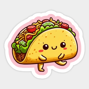 cute taco friendly food cartoon Sticker